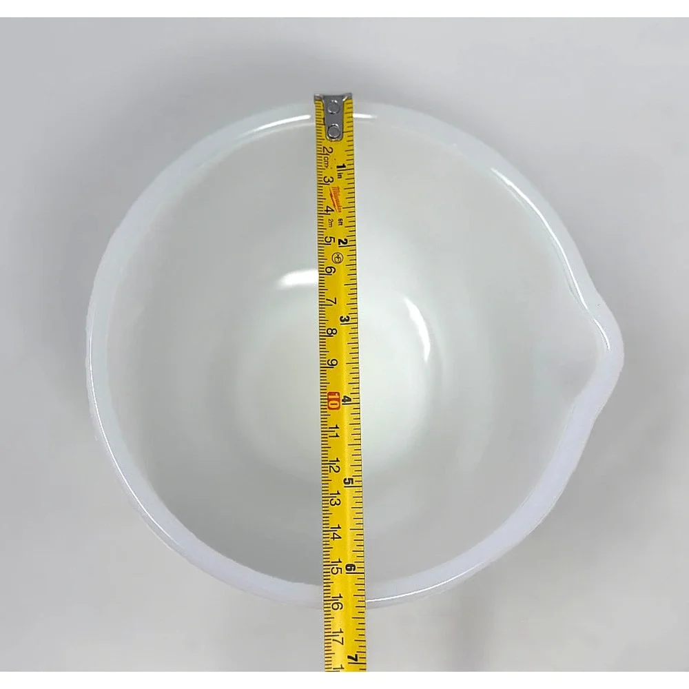 Glasbake for Sunbeam White Milk Glass Mixing Bowl Pour Spout 6.5